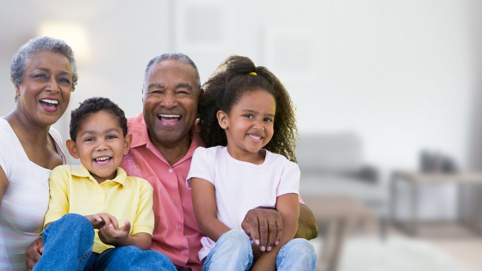 Photo of smiling family