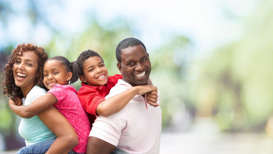 Photo of smiling family