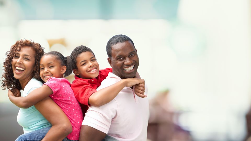 Photo of smiling family