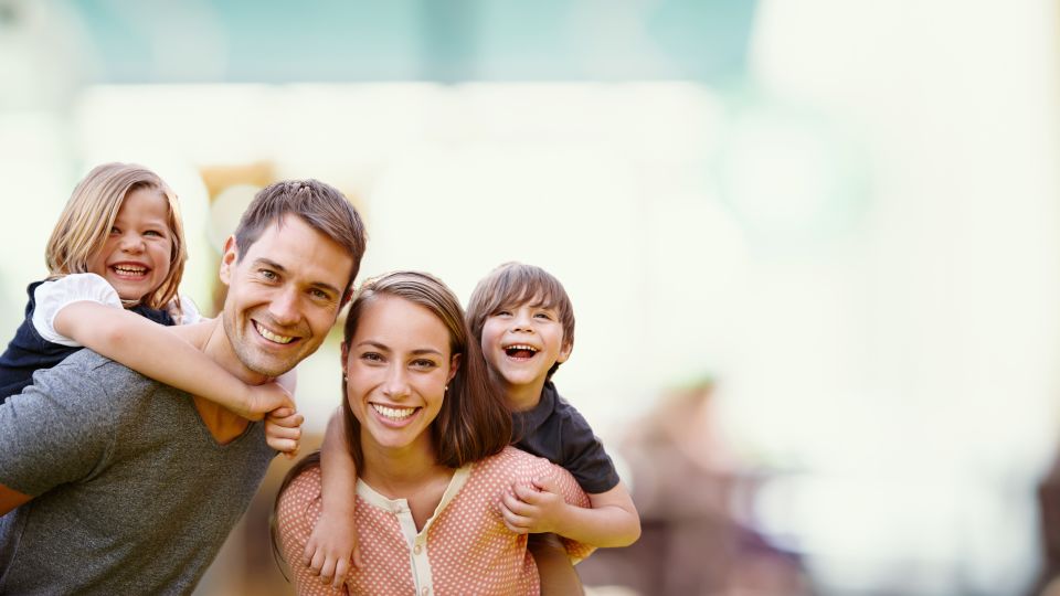 Photo of smiling family