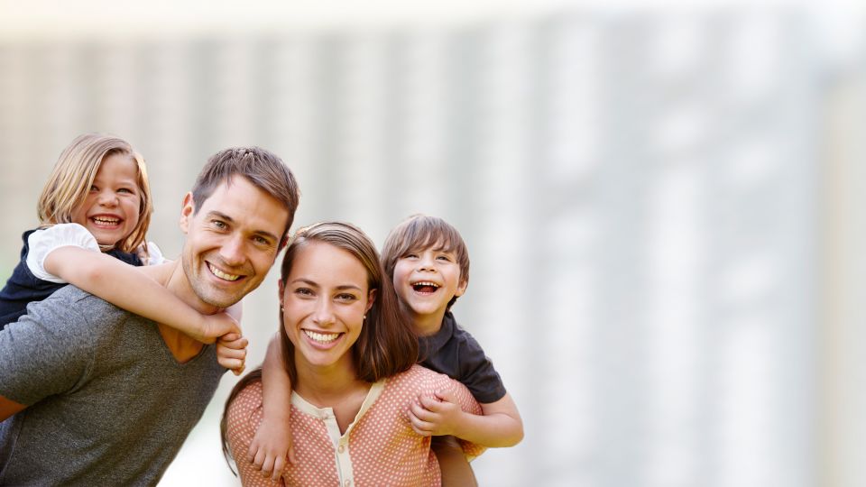 Photo of smiling family