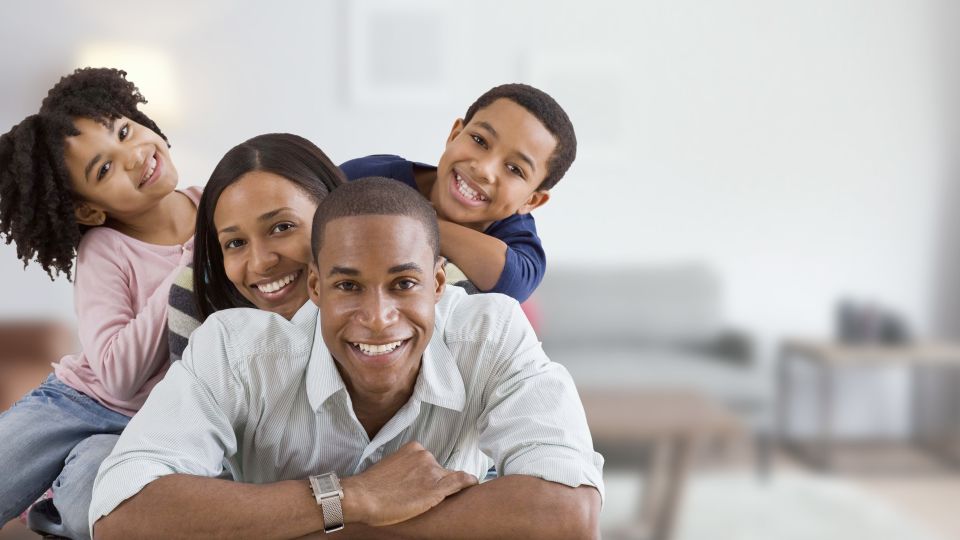 Photo of smiling family