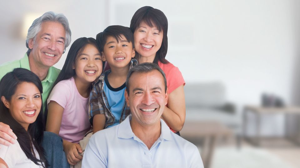 Photo of smiling family
