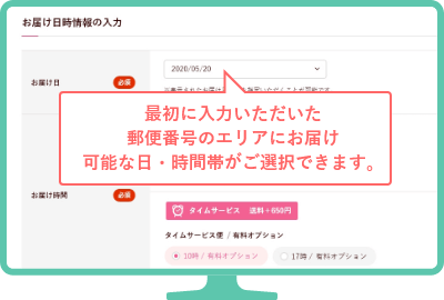 お届け先・お申込み者情報入力