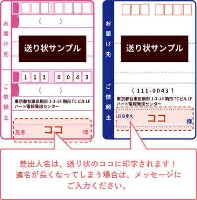 差出人情報入力