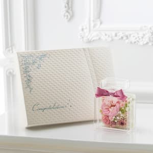 Rosary フラワーボトル ハッピーピンク＋キラキラHAPPYBOX電報プレシャスホワイト