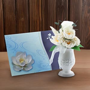 お悔やみ電報 追悼 ソープフラワー供花アレンジ（ホワイト）
