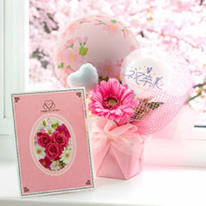 ハート電報バルーンアレンジ 卒業おめでとう！