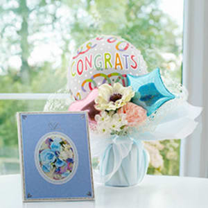 ハート電報バルーンアレンジ コングラッツ！