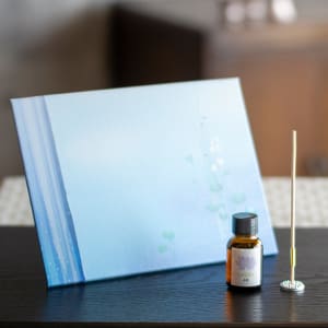 火を使わないお線香「余情」お悔やみ電報 うたかた セット