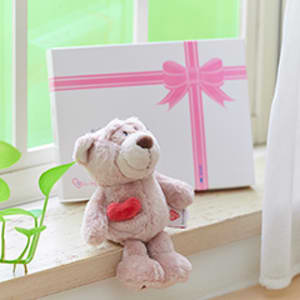 NICI（ニキ）ラブベア クラシックぬいぐるみ ポポ（15cm）＋ドキドキHAPPYBOX電報