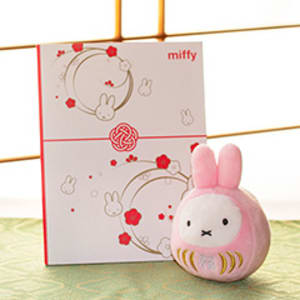 ミッフィー 福だるまマスコットキーチェーン（さくら）+ミッフィー電報 梅むすび