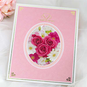 ハート電報 ロイヤルフラワーピンク