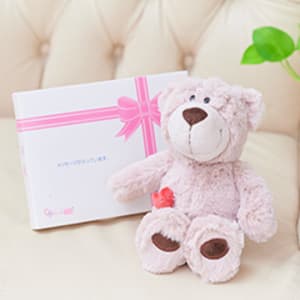 NICI（ニキ）ラブベア クラシックぬいぐるみ ポポ（25cm）＋ドキドキHAPPYBOX電報