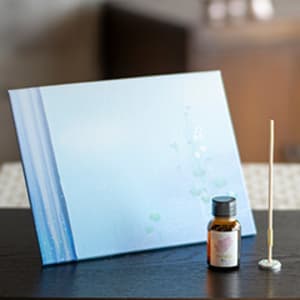 火を使わないお線香「残心」お悔やみ電報 うたかた セット