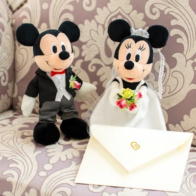ディズニー】ミッキーマウス＆ミニーマウス ウェディングドール電報