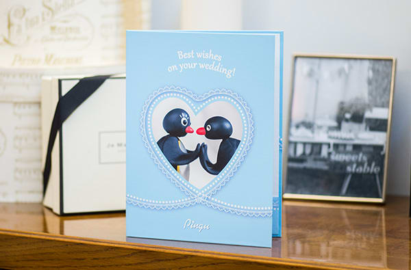 ピングー電報 PHOTOハート（結婚のお祝い用）