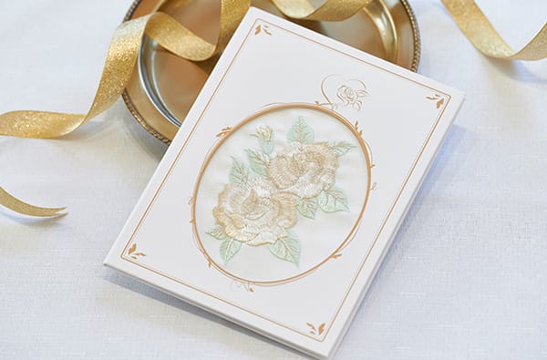 刺繍電報 ローズゴールド