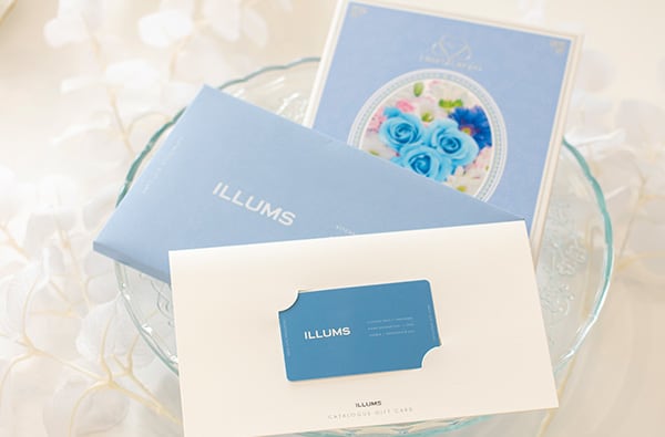 イルムス カタログギフト（コペンハーゲン）＋ハート電報ロイヤルフラワーブルー