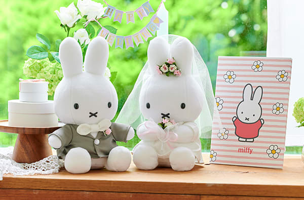 ミッフィー ウェディングぬいぐるみ＋ミッフィー電報 ミッフィーのお花