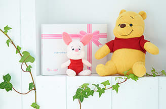 【ディズニー】Winnie the Poohプーさん＆ピグレットぬいぐるみ＋ドキドキHAPPYBOX電報