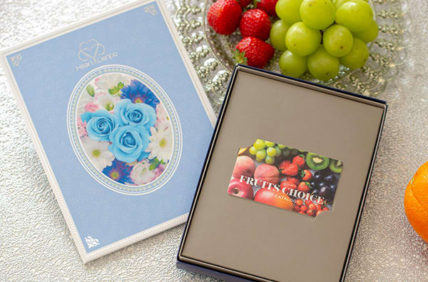 フルーツチョイス(F10-C)＋ハート電報ロイヤルフラワーブルー