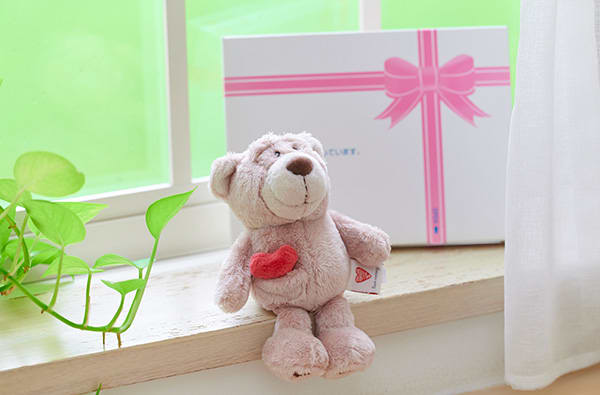 NICI（ニキ）ラブベア クラシックぬいぐるみ ポポ（15cm）＋ドキドキHAPPYBOX電報