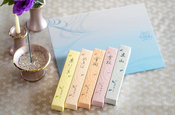 お悔やみ電報 そよかぜ 京線香「こころか」５種セット