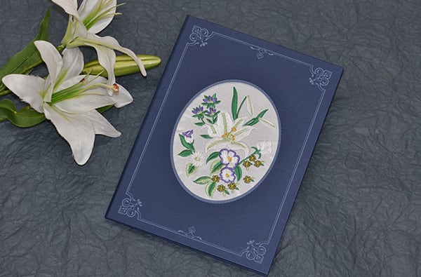 お悔やみ刺繍電報 百合（縦型）