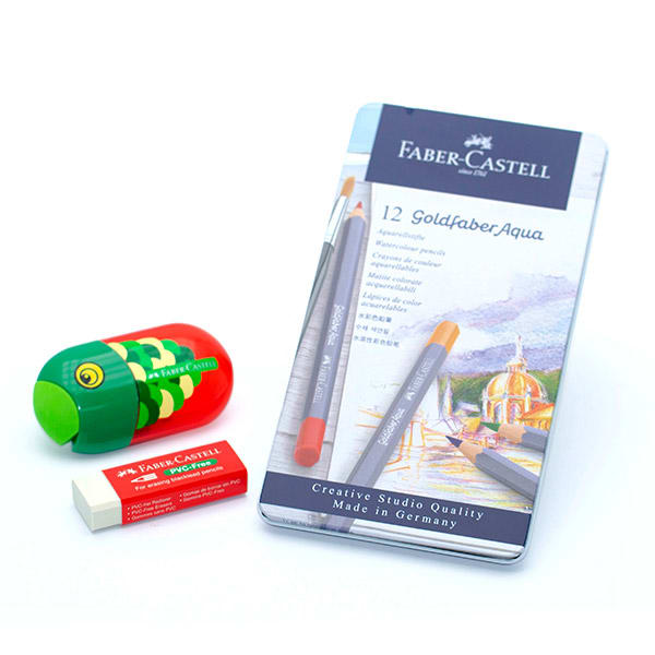 〈ファーバーカステル〉ゴールドファーバー 水彩12色3点セット＋ドキドキHAPPYBOX電報