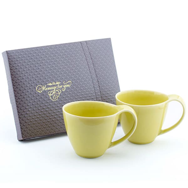 〈ポトペリー〉ヴォーグ ペアコーヒーカップ＋キラキラHAPPYBOX電報ショコラ