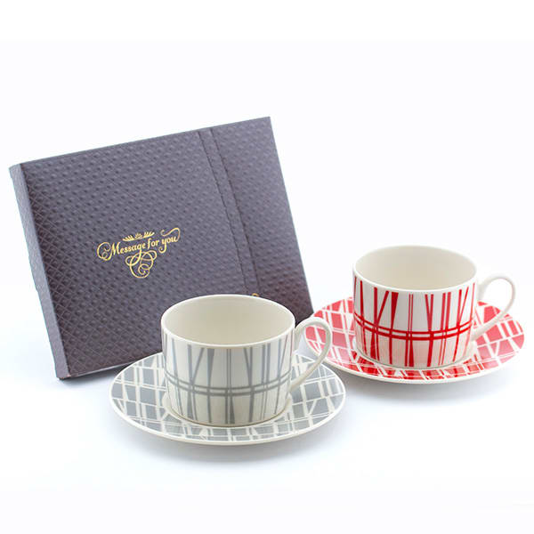 〈フィンレイソン〉カップ＆ソーサーペアセット＋キラキラHAPPYBOX電報ショコラ