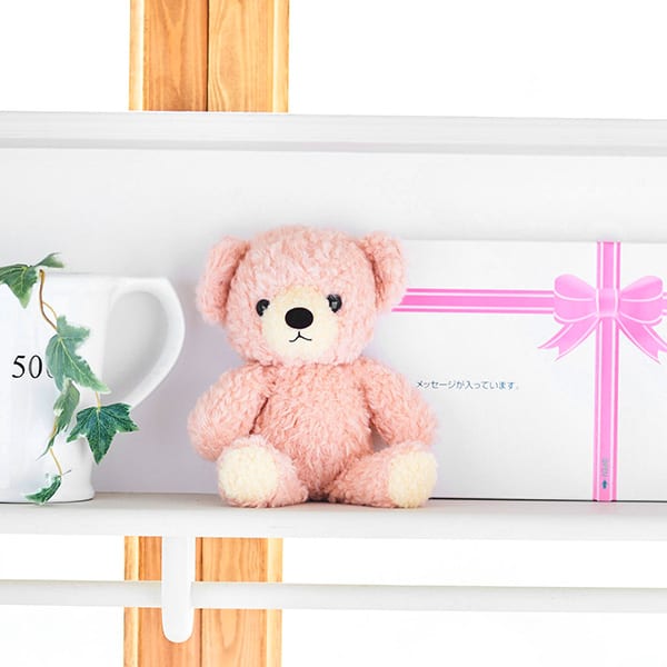 【母の日】〈日本製〉クマのフカフカ(S)ローズ＋ドキドキHAPPYBOX電報