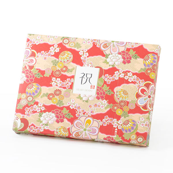 〈HANARI〉花毬 レッド+和風HAPPYBOX電報 花手鞠 茜