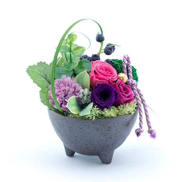 〈HANARI〉花毬 ピンク+和風HAPPYBOX電報 花手鞠 藍