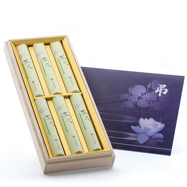 お悔やみ電報 蓮 少煙のお線香（桐箱入り）お供えセット