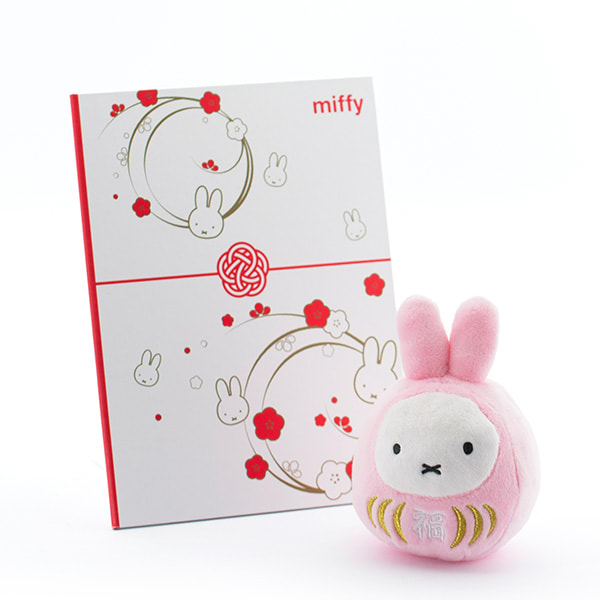 ミッフィー 福だるまマスコットキーチェーン（さくら）+ミッフィー電報 梅むすび