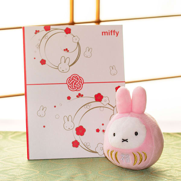 ミッフィー 福だるまマスコットキーチェーン（さくら）+ミッフィー電報 梅むすび