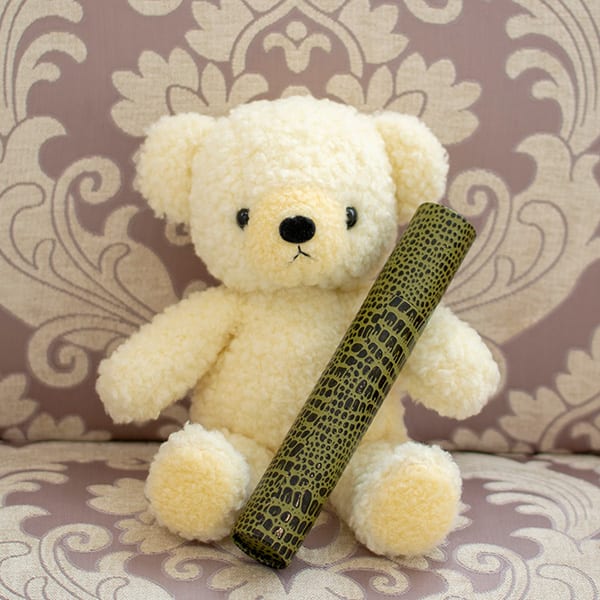 【日本製】クマのフカフカ(M)クリーム＋丸筒電報 スタンダード