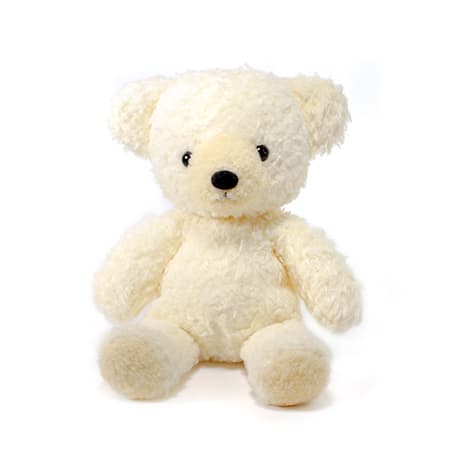 【日本製】クマのフカフカ(M)クリーム＋丸筒電報 スタンダード