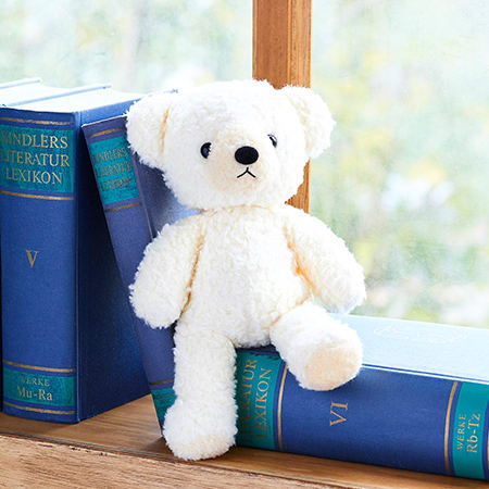 【日本製】クマのフカフカ(M)クリーム＋丸筒電報 スタンダード