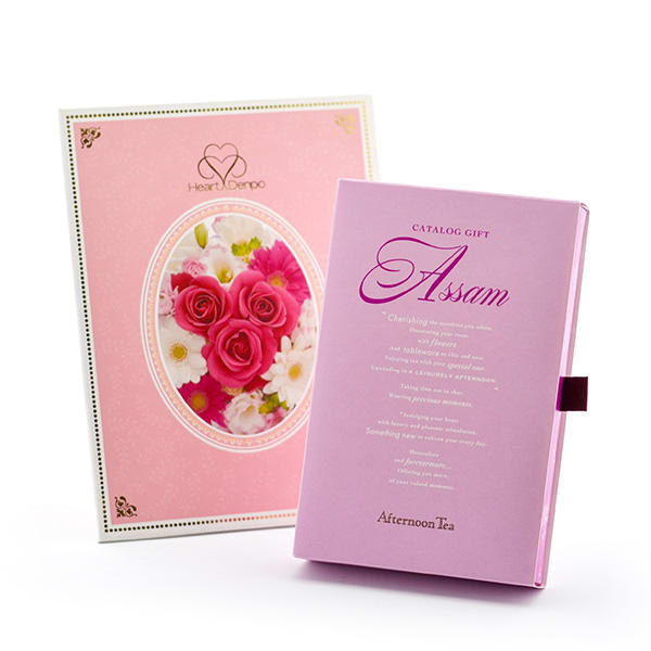Afternoon Tea カタログギフト Assam（アッサム）＋ハート電報ロイヤルフラワーピンク