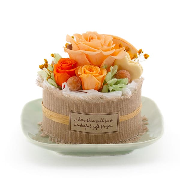 プティガトー（オレンジ）＋キラキラHAPPYBOX電報プレシャスホワイト