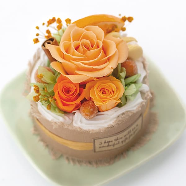 プティガトー（オレンジ）＋キラキラHAPPYBOX電報プレシャスホワイト