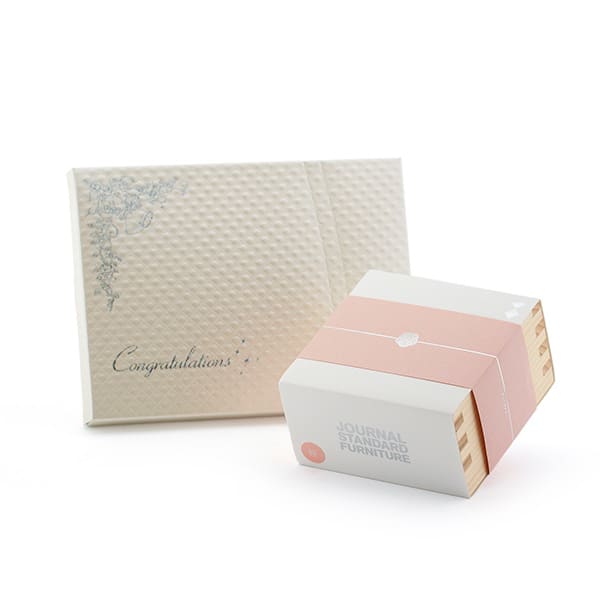 ジャーナルスタンダードファニチャー カタログギフト（桜）＋キラキラHAPPYBOX電報プレシャスホワイト
