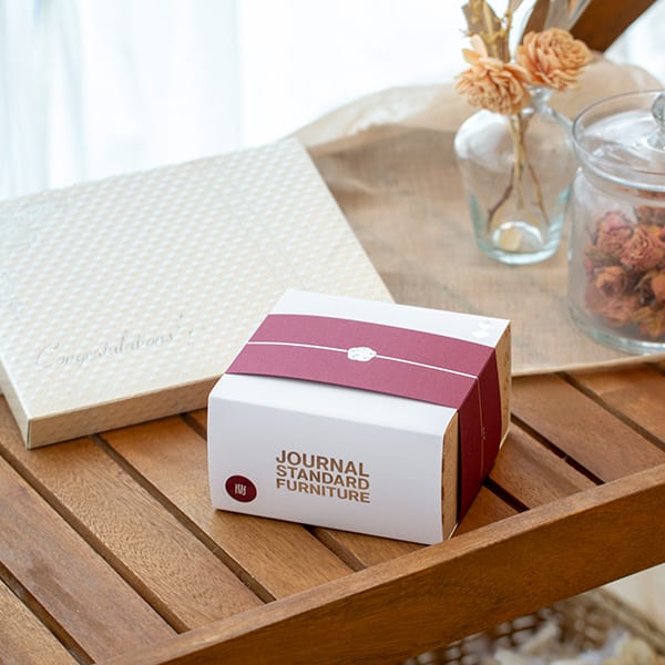 ジャーナルスタンダードファニチャー カタログギフト（蘭）＋キラキラHAPPYBOX電報プレシャスホワイト