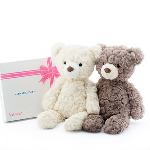 【Mary Meyer】パティ グレー＆クリームベア S＋ドキドキHAPPYBOX電報