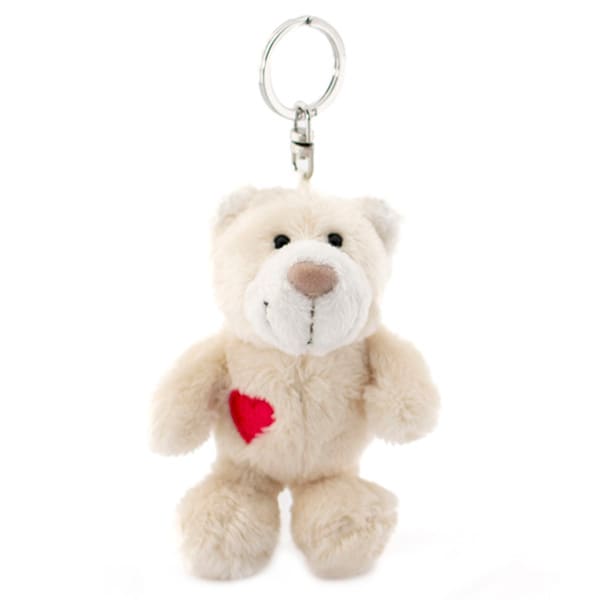 NICI（ニキ）ラブベア ぬいぐるみキーリング ララ（10cm）ハンドタオルセット＋ドキドキHAPPYBOX電報