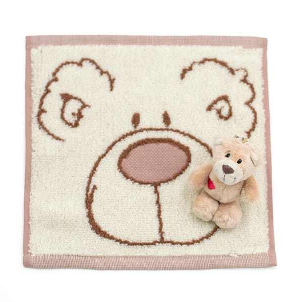 NICI（ニキ）ラブベア キーリング ポポ（10cm）ハンドタオルセット＋ドキドキHAPPYBOX電報