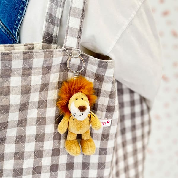 NICI（ニキ）ライオン ぬいぐるみキーリング（10cm）＋ドキドキHAPPYBOX電報